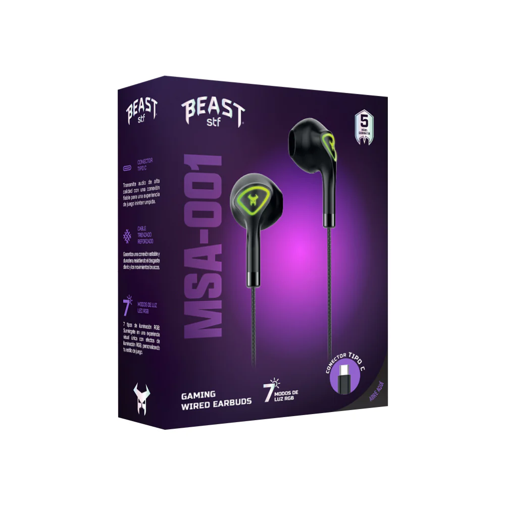 Audífonos Gamer Alámbricos In Ear Beast STF MSA-001 Videojuegos, Micrófono, 7 modos Luz - Image 13