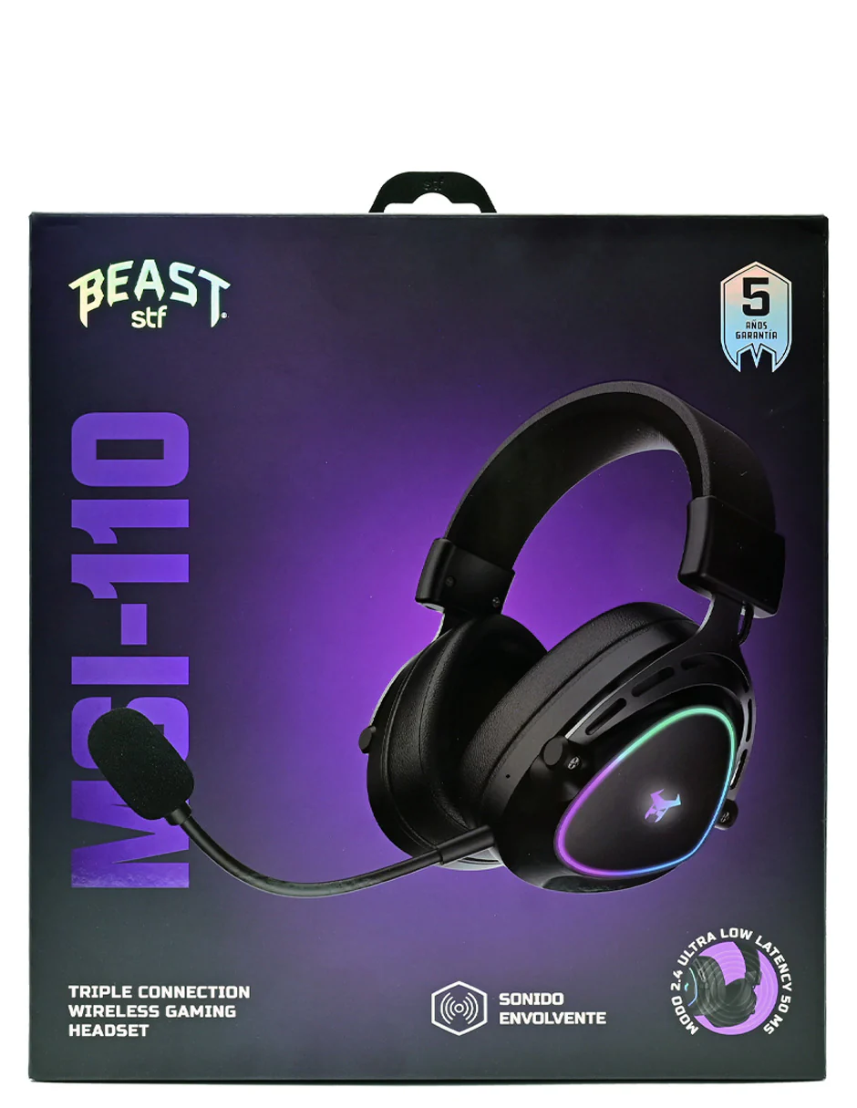 Audífonos On-Ear Inalámbricos Gamer STF MSI-110 con Triple Conexión - Image 9