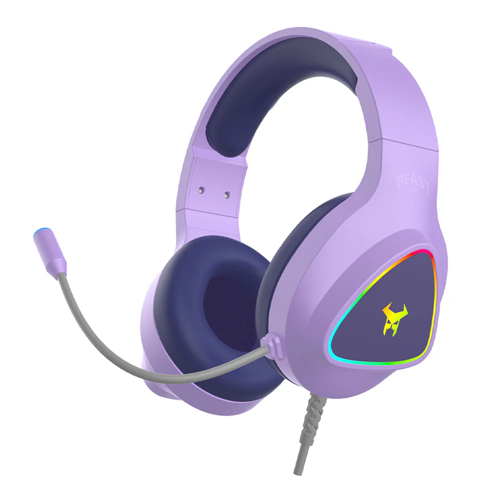 Audífonos Gamer Alámbricos On ear Beast STF Muspell Prime Bocina 50mm, Micrófono, Lila - Image 4