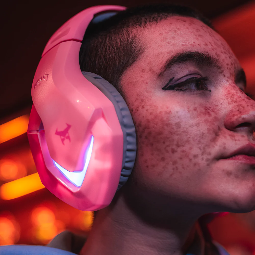 Audífonos Alámbricos Gamer On ear Beast STF Muspell Tournament Hi-Fi, 3.5 mm, Rosa - Image 10