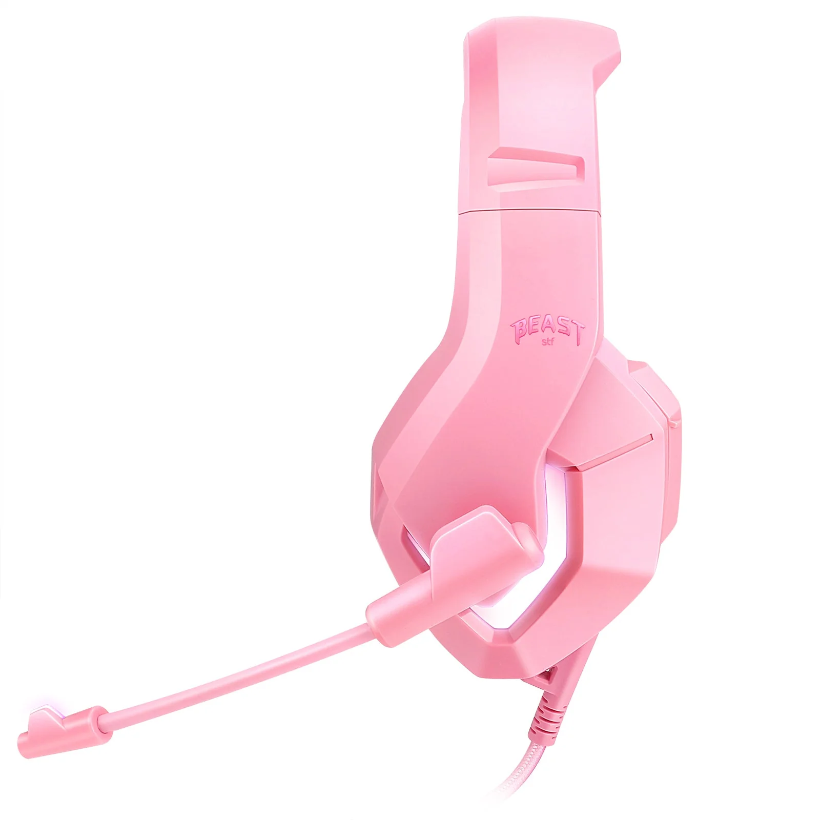 Audífonos Alámbricos Gamer On ear Beast STF Muspell Tournament Hi-Fi, 3.5 mm, Rosa - Image 12