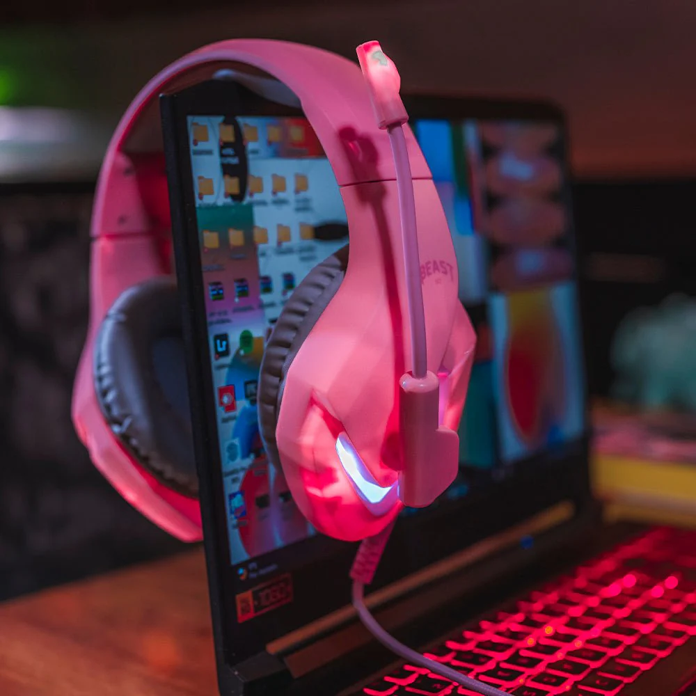 Audífonos Alámbricos Gamer On ear Beast STF Muspell Tournament Hi-Fi, 3.5 mm, Rosa - Image 13