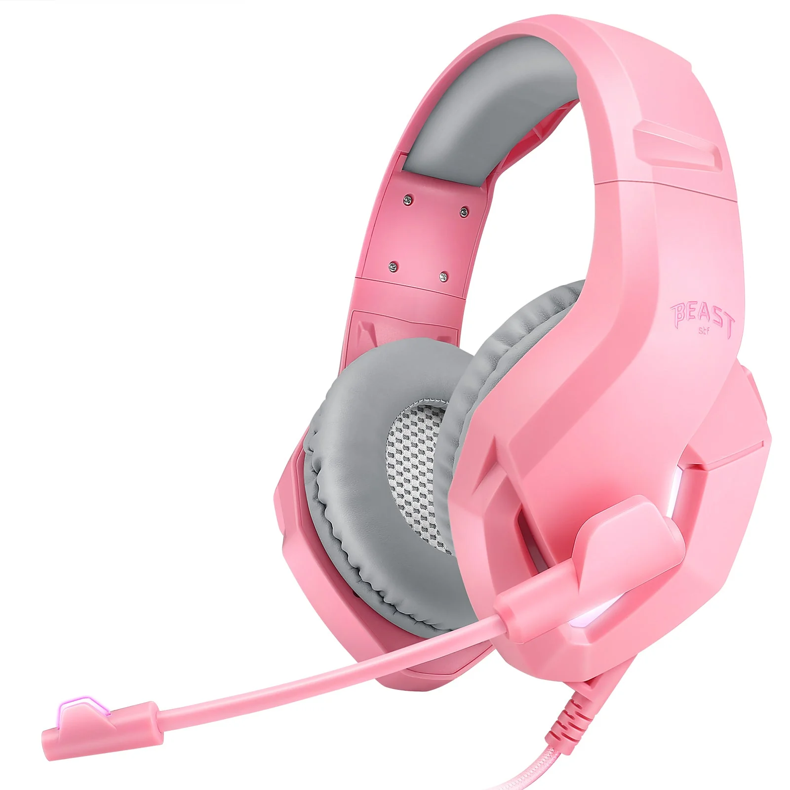 Audífonos Alámbricos Gamer On ear Beast STF Muspell Tournament Hi-Fi, 3.5 mm, Rosa - Image 3