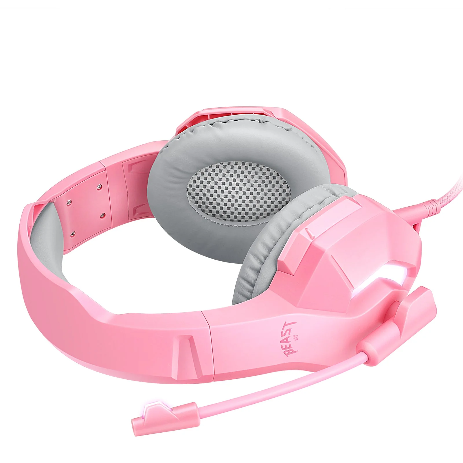 Audífonos Alámbricos Gamer On ear Beast STF Muspell Tournament Hi-Fi, 3.5 mm, Rosa - Image 5