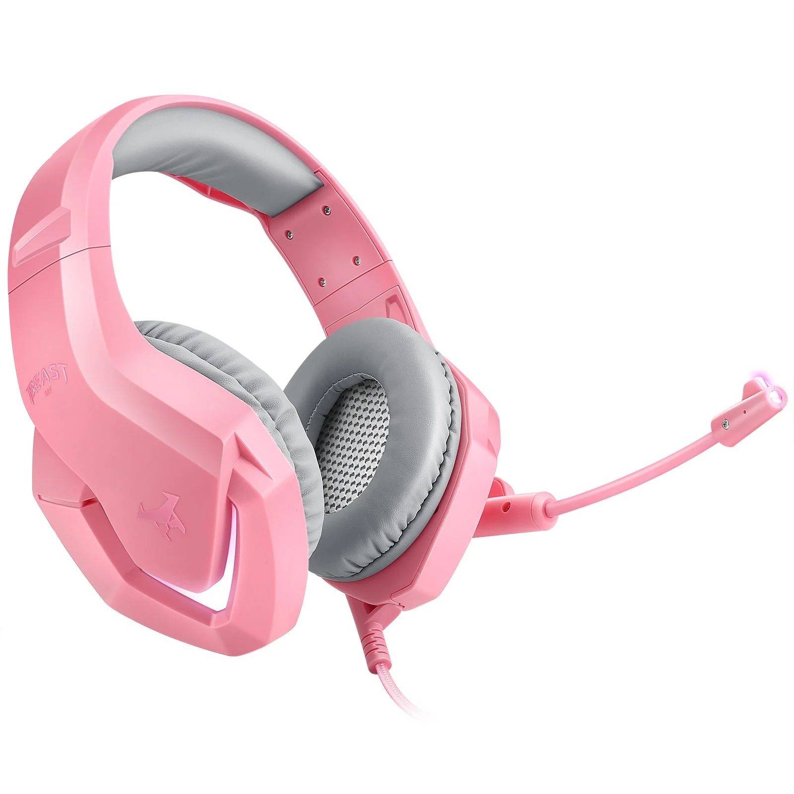 Audífonos Alámbricos Gamer On ear Beast STF Muspell Tournament Hi-Fi, 3.5 mm, Rosa - Image 8