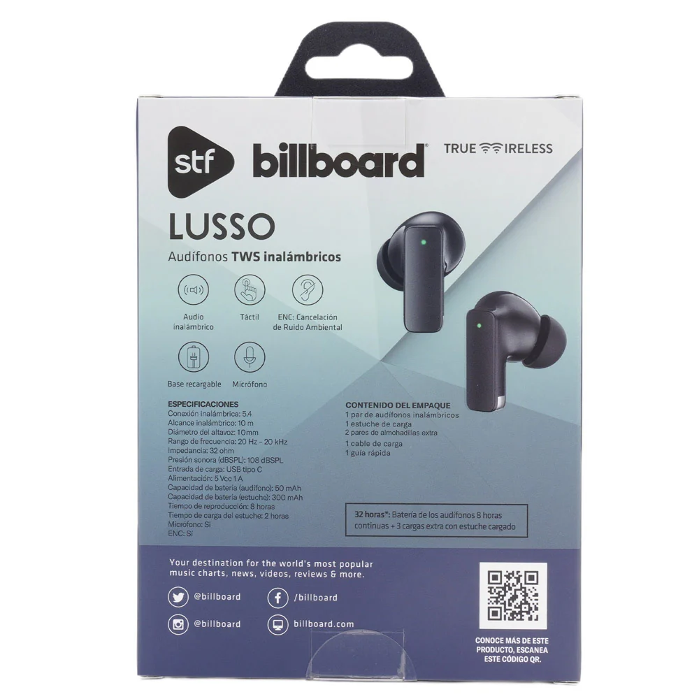 Audifonos Inalambricos Tws Lusso STF - Billboard 32hrs Uso ENC Negro - Image 15