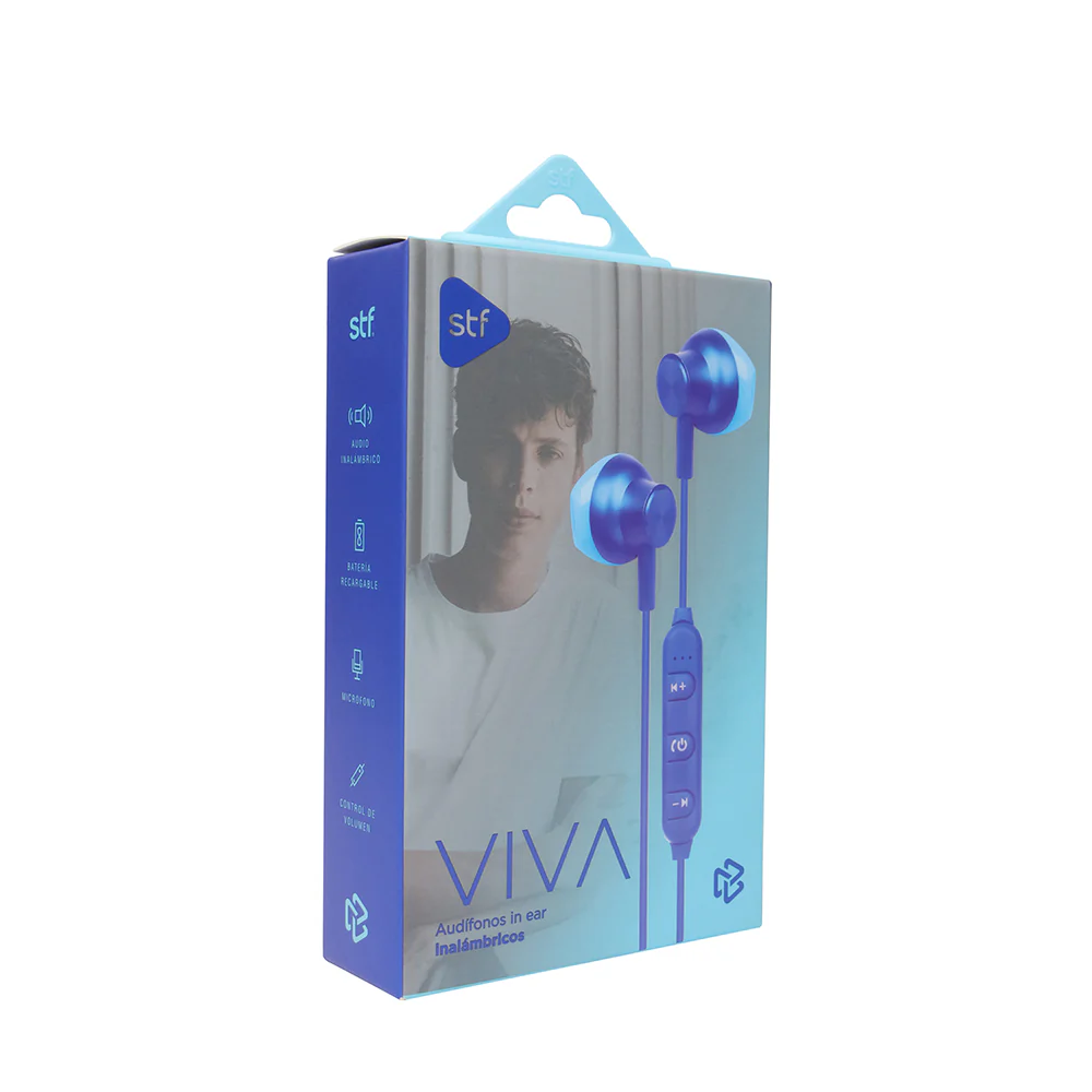 Audífonos Inalámbricos In-Ear VIVA STF Sonido Potente, Alcance de 10m, Azul - Image 7