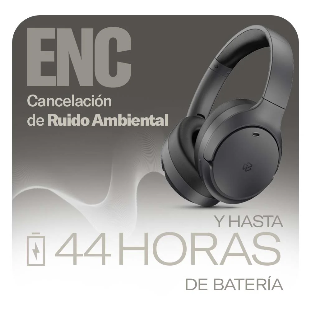 Audifonos Inalambricos On Ear One Plus STF ANC 44hrs Uso Negro - Image 5