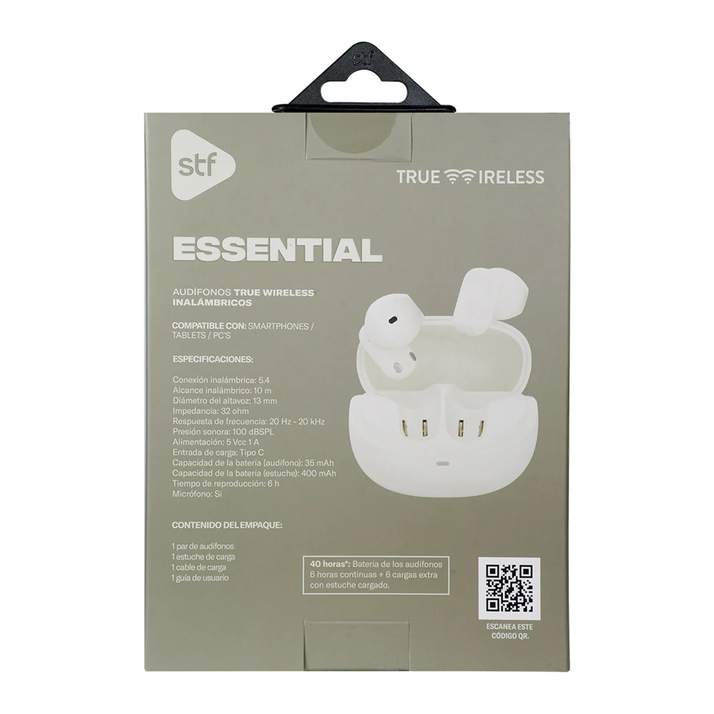 Audifonos Inalambricos Tws Essential STF 40hrs Uso Protección IPX4 Blanco - Image 15