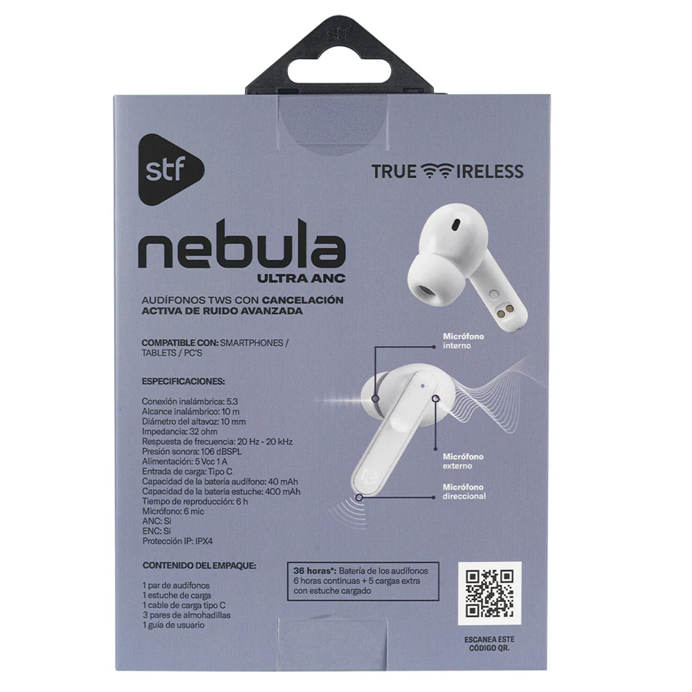 Audifonos Inalambricos Tws Nebula Ultra STF 36hrs Uso Ultra ANC 6 Micrófonos Protección IPX4 - Image 10