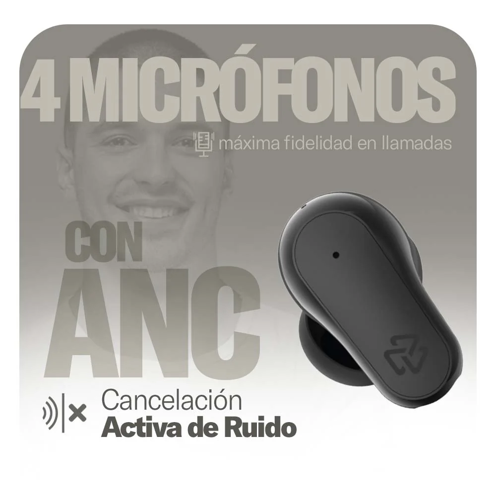 Audifonos Inalambricos Tws One Plus STF 36hrs Uso ANC/ENC 4 Micrófonos Protección IPX4 Negro - Image 7