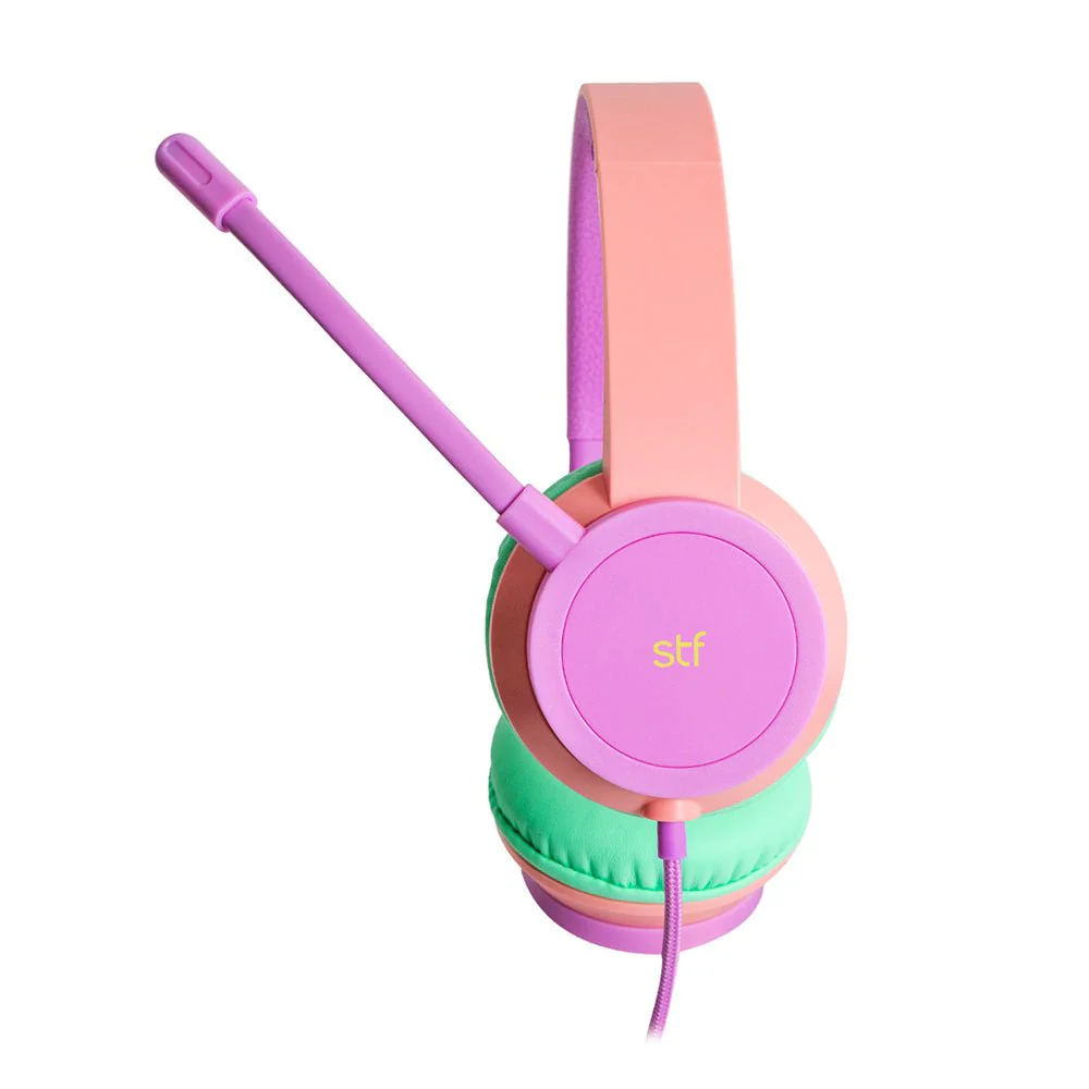 Audífono Alámbrico On ear VIVA STF Para computadora, Micrófono, Rosa - Image 3