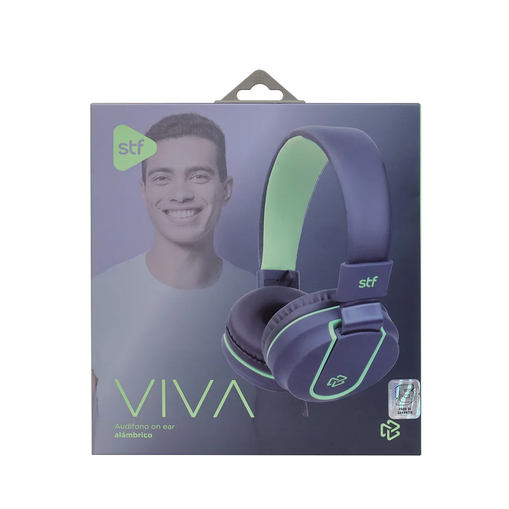 Audifonos Alambricos On Ear Viva STF 8hrs Uso Negro - Image 5