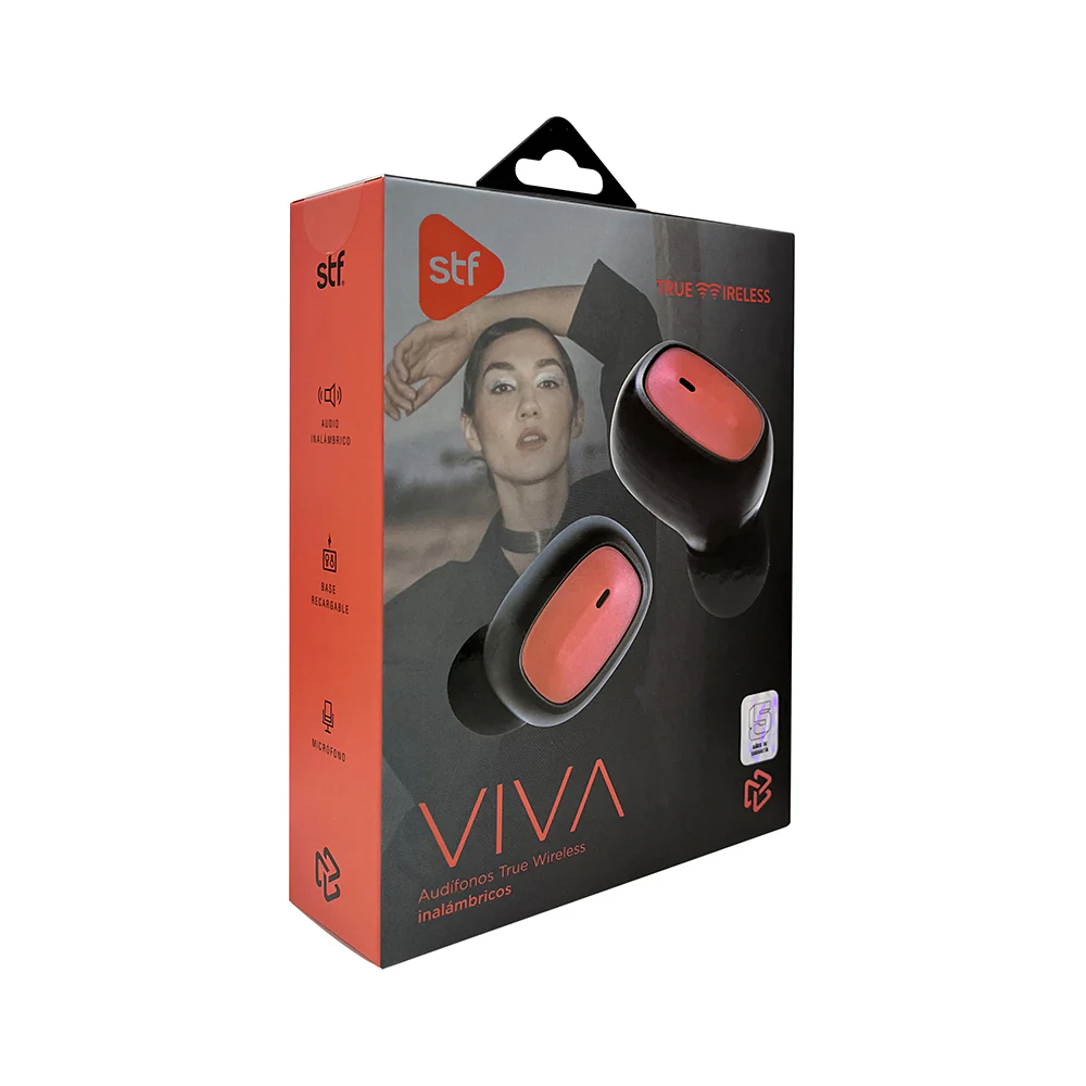 Audifonos Inalambricos Tws Viva STF 12hrs Uso Rojo - Image 8