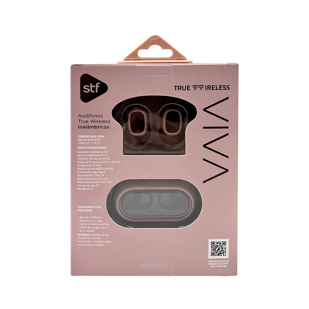 Audifonos Inalambricos Tws Viva STF 12hrs Uso Rosa - Image 7