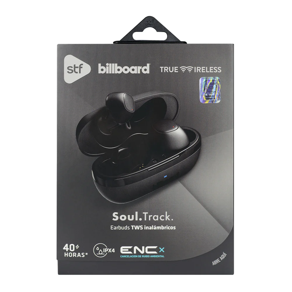 Audifonos Inalambricos Tws Soul Track STF - Billboard 40hrs Uso ENC Protección IPX4 Negro - Image 9