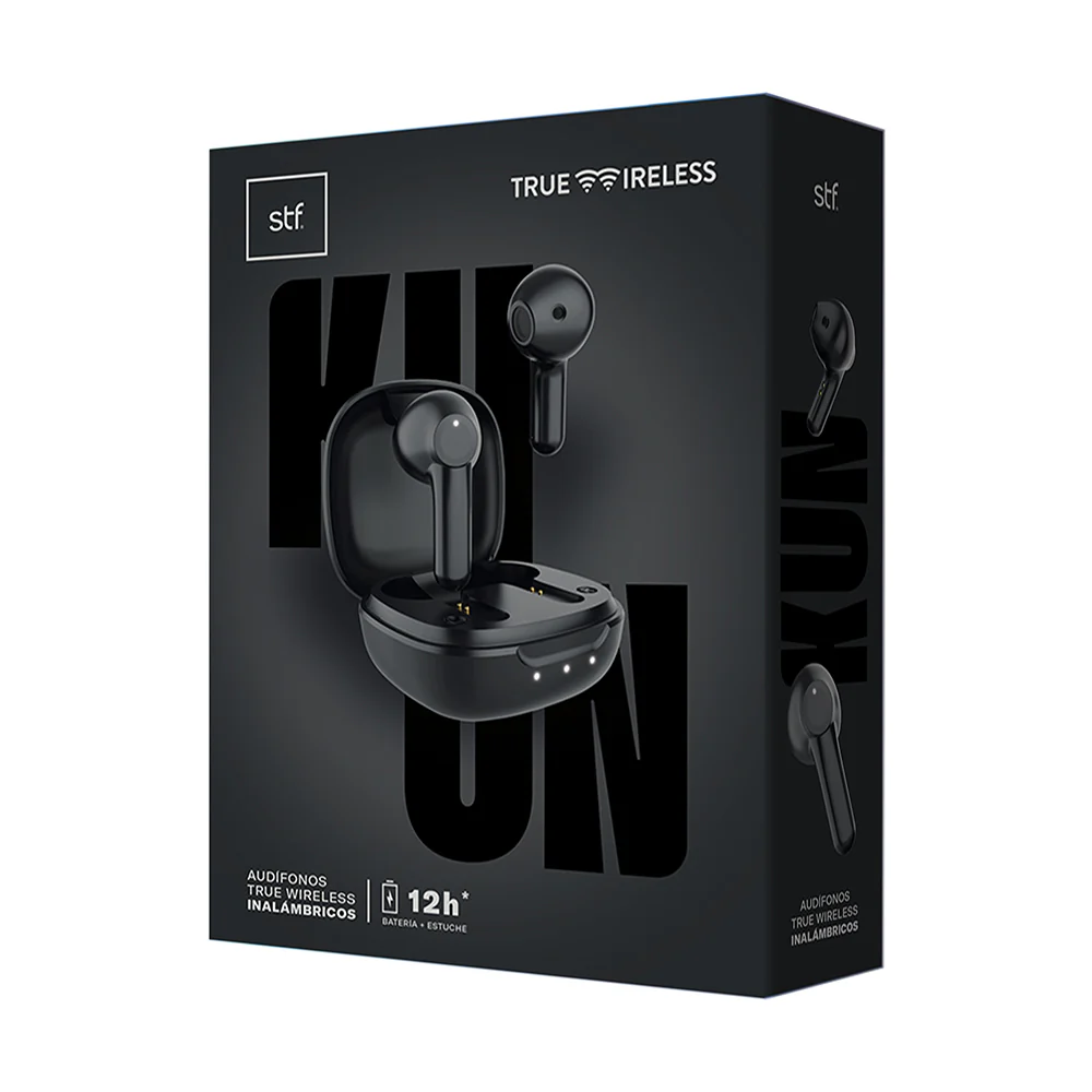 Audifonos Inalambricos Tws Kun STF 12hrs Uso Negro - Image 5