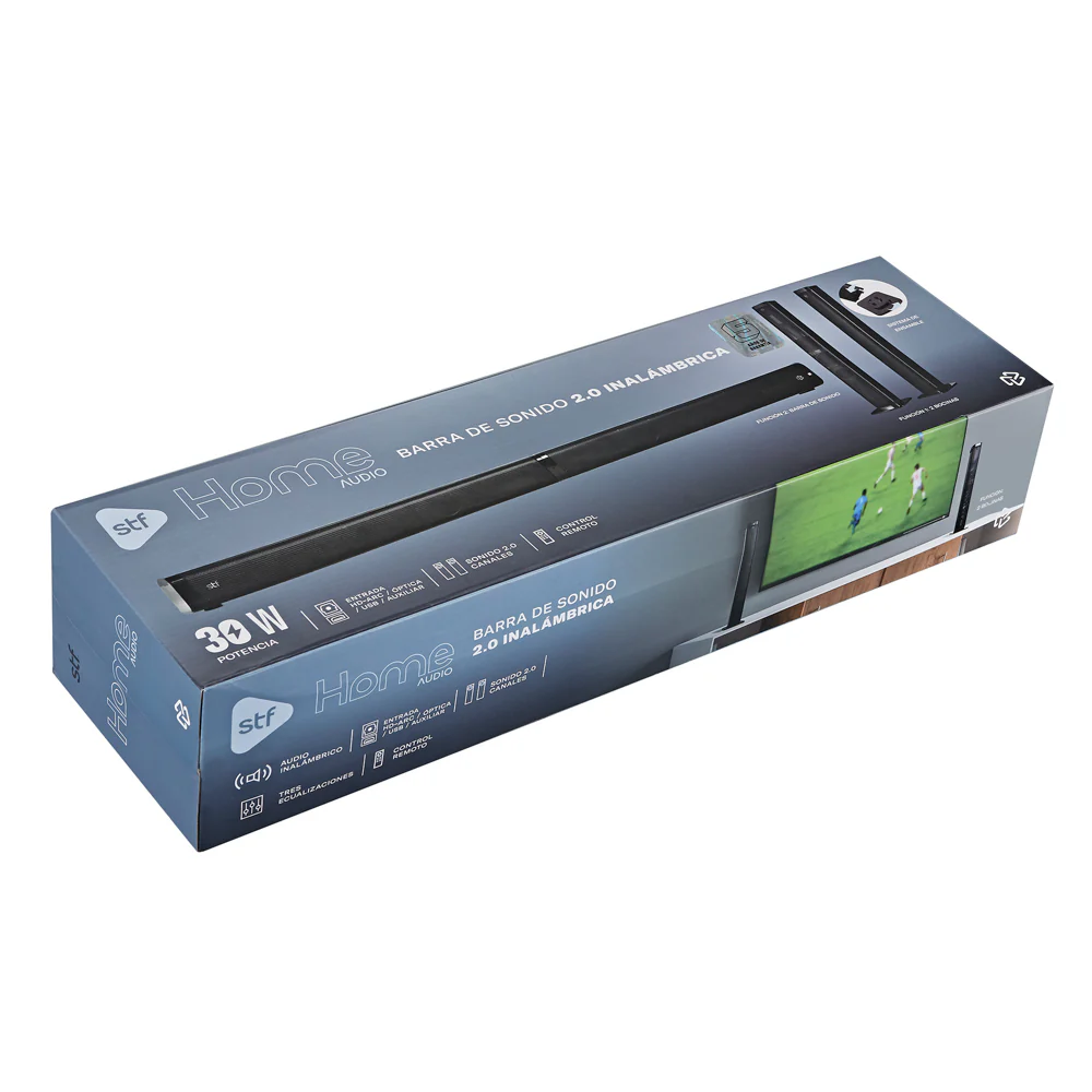 Barra de Sonido Home Audio 2.0 STF 30W HDMI OPTICO 3.5mm AUX USB - Image 10