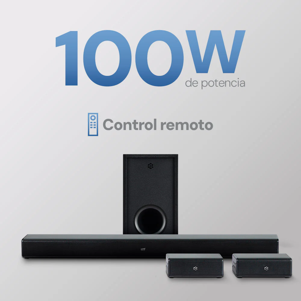 Barra de Sonido Home Audio 5.1 STF Subwoofer Alámbrico 90W HDMI OPTICO 3.5mm AUX USB - Image 4