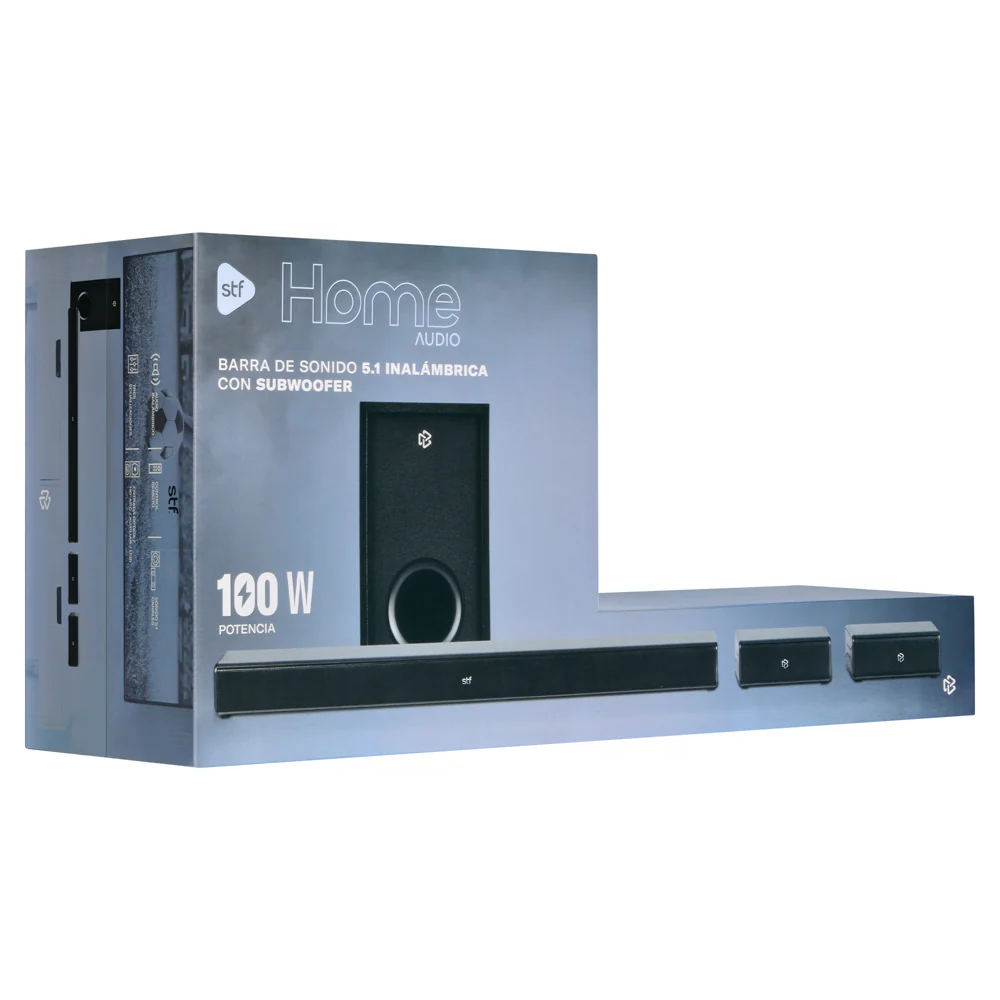 Barra de Sonido Home Audio 5.1 STF Subwoofer Alámbrico 90W HDMI OPTICO 3.5mm AUX USB - Image 9