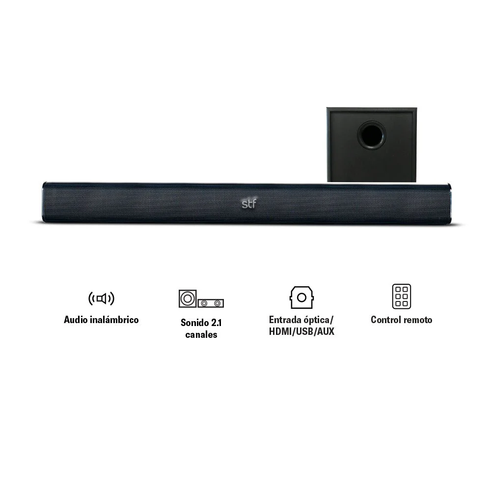 Barra de Sonido Alud Pro 2.1 STF 35W HDMI OPTICO 3.5mm AUX USB - Image 4