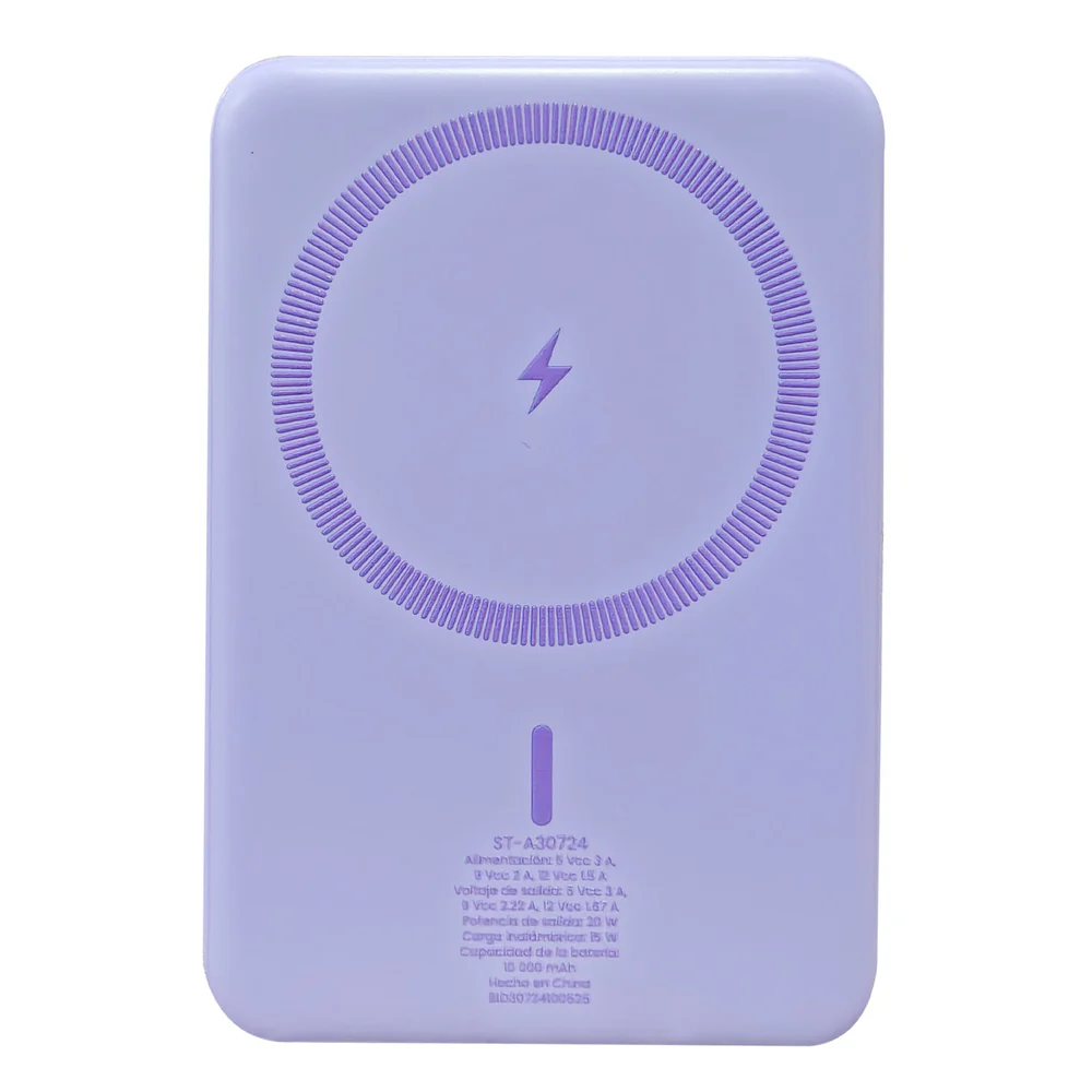 Batería Portátil Power Bank STF 10000 mAh 20W Carga Magnética Lila - Image 4
