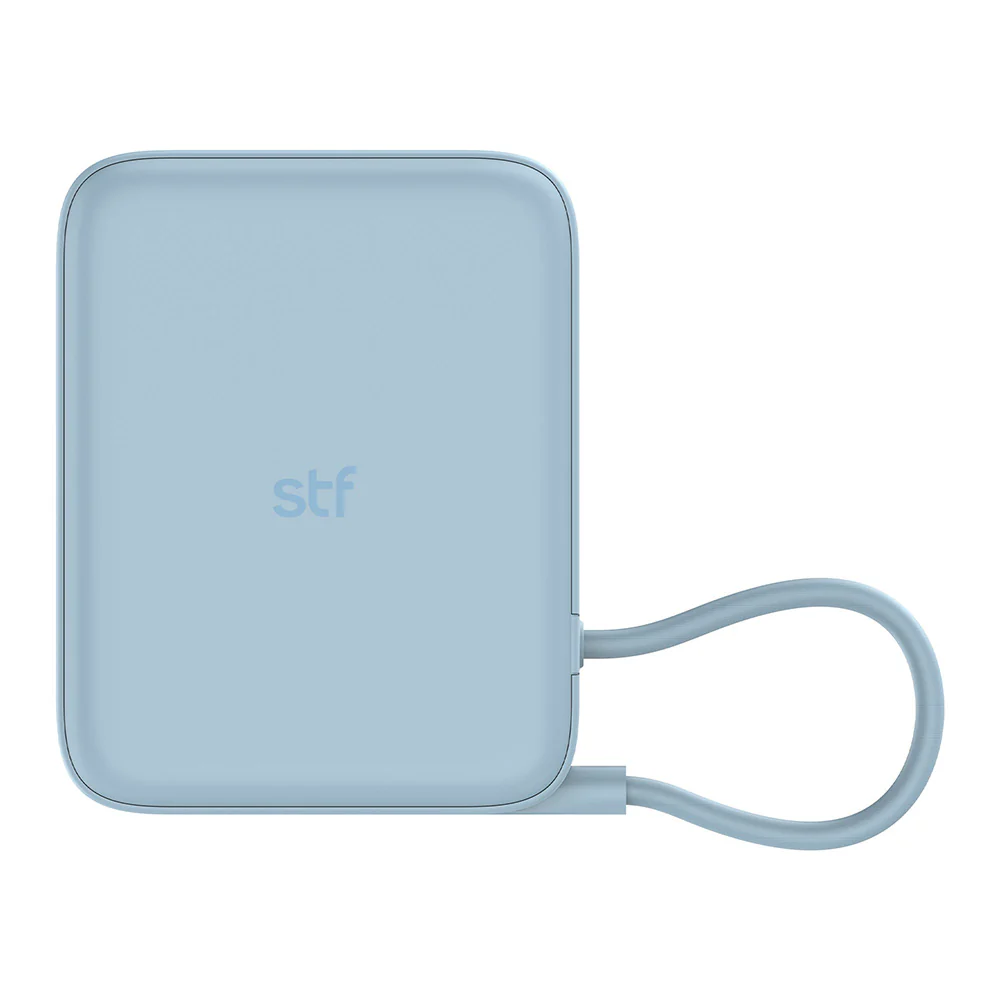 Batería Portátil Power Bank STF 10000 mAh 20W PD Cable tipo C integrado Azul - Image 6