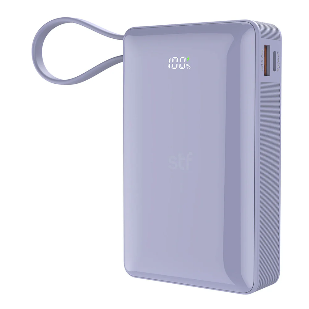 Batería Portátil Power Bank STF 20000 mAh 20W PD Cable tipo C Lila - Image 3