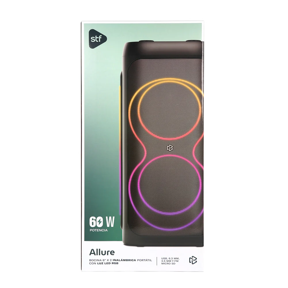 Bocina Portátil Allure 8 STF 60W 3hrs Uso Función Tws - Image 11