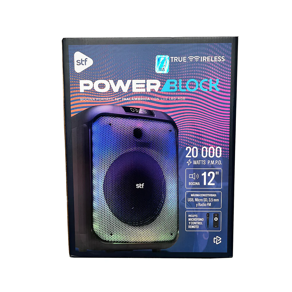 Bocina Portatil Power Block 12 STF 40W 4hrs Uso Funcion Tws - Image 8