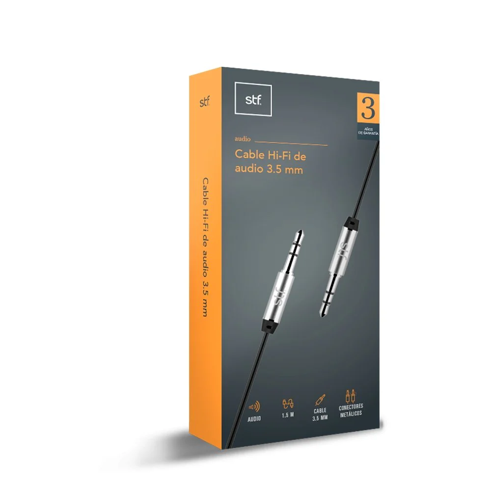 Cable Audio Auxiliar Hi-Fi 3.5mm 1.5 Metros Alta Fidelidad - Image 3