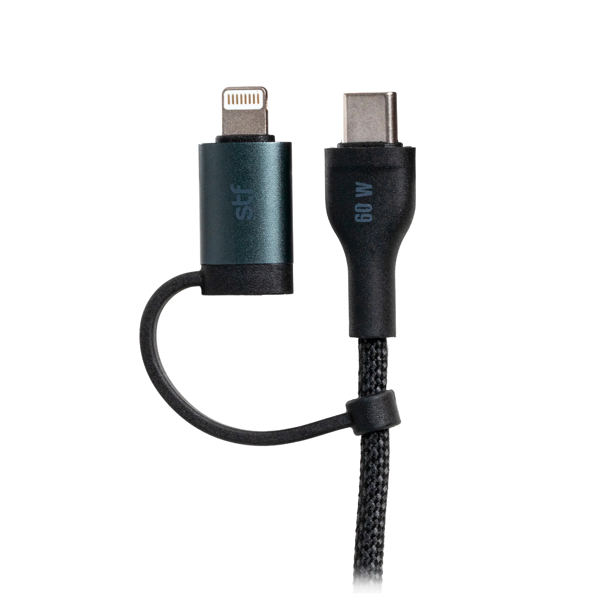 Cable 4 en 1 Tipo C/USB a Tipo C/Lightning STF 60W Carga Rápida 1.8m - Image 3