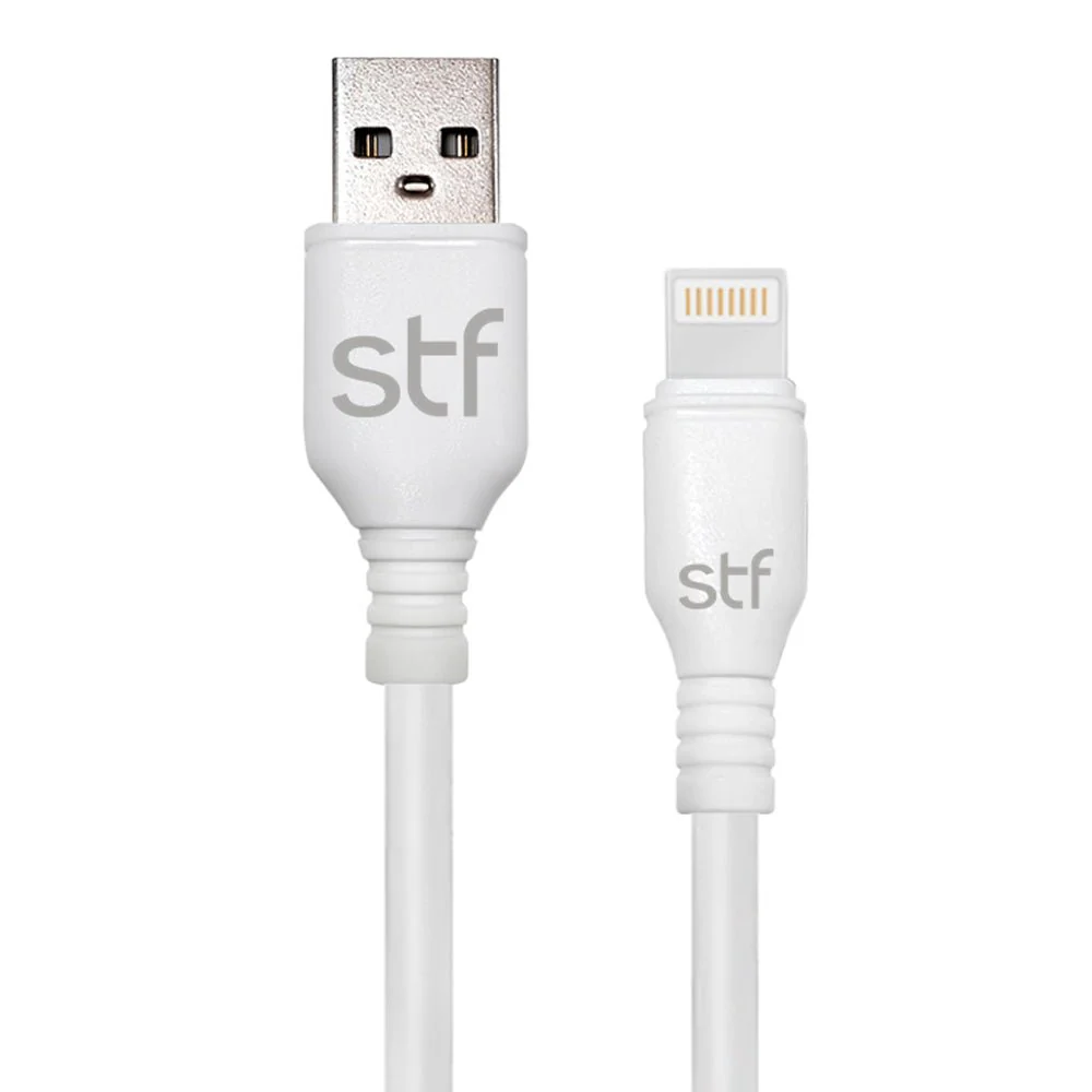 Cable USB a Lightning STF 1.8m Carga Rápida 2A Transferencia Datos Blanco