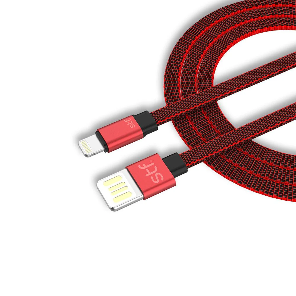 Cable USB a Lightning STF 1 Metro Carga Ultra Rápida Textil Reforzado Rojo