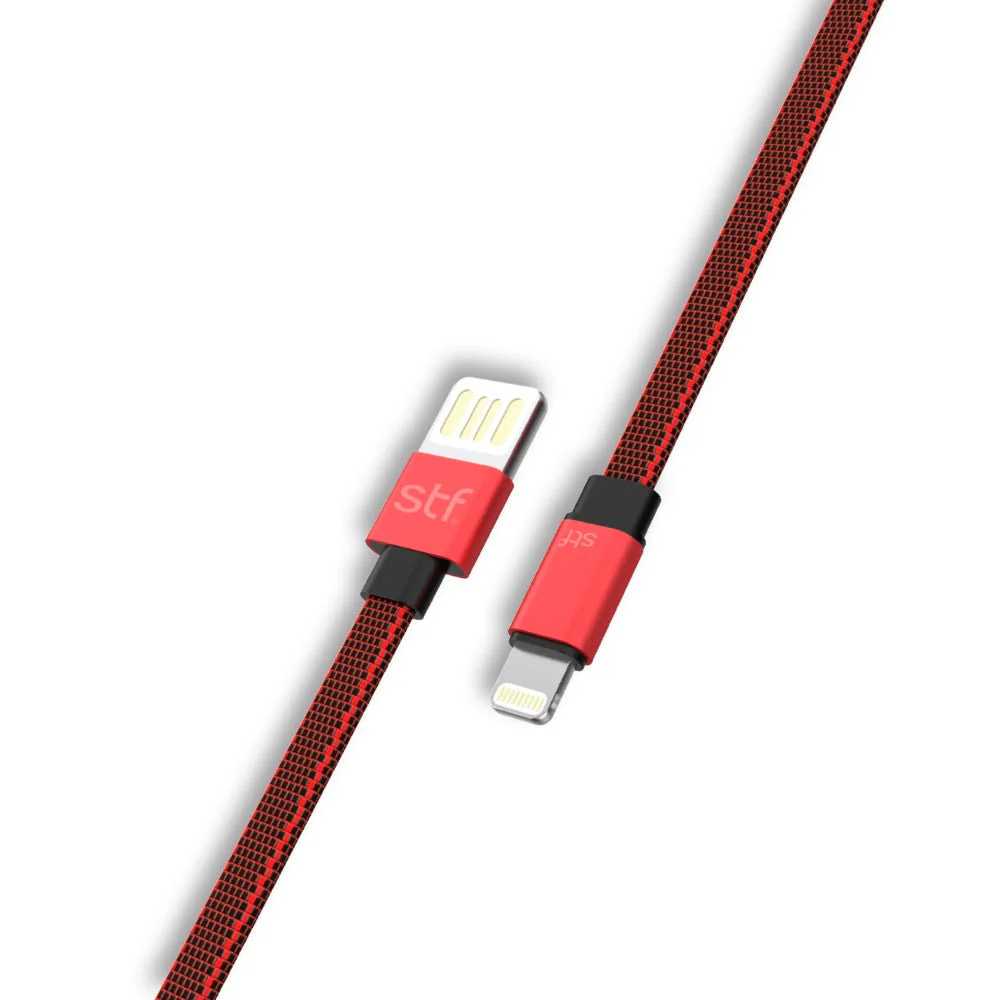 Cable USB a Lightning STF 1 Metro Carga Ultra Rápida Textil Reforzado Rojo - Image 3