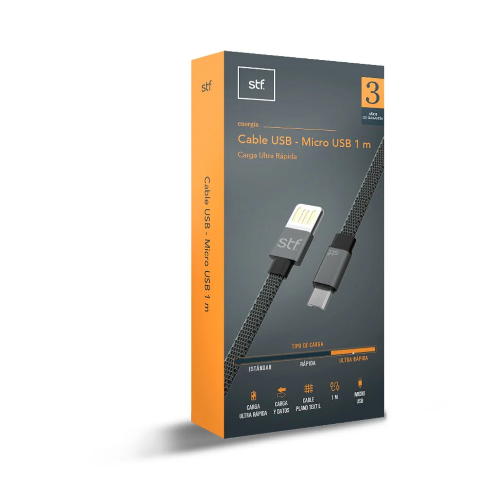 Cable Carga Ultra Rápida STF Micro USB 1 metro - Image 3