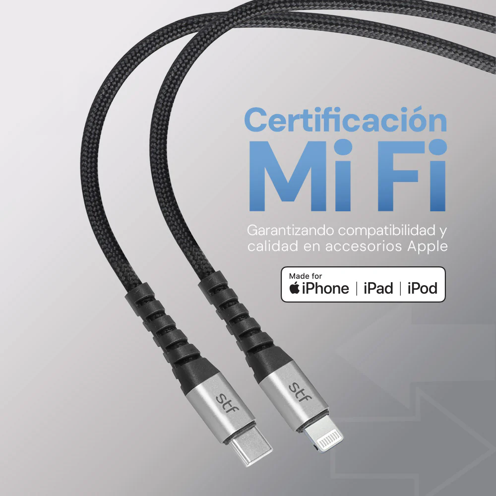 Cable Tipo C a Lightning STF 1.8m Carga Ultra Rápida 30W MFi Certificado - Image 4