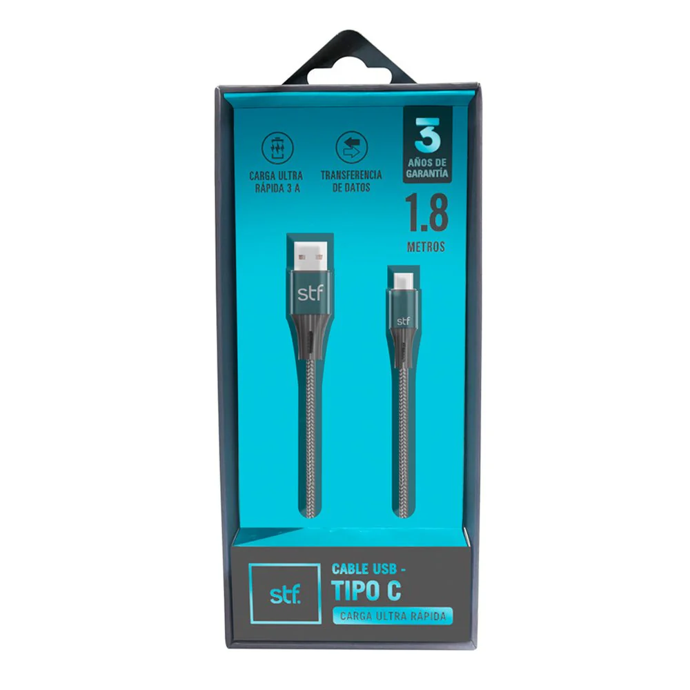Cable USB a Tipo C STF 1.8m Carga Ultra Rápida 3A Transferencia Datos - Image 5