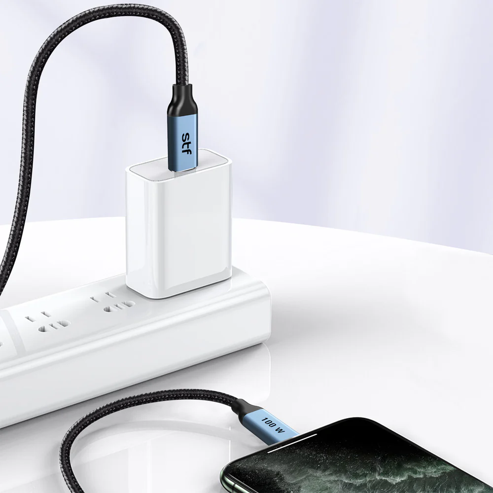 Cable USB C a C STF 100W 4K UHD 1.8m Super Carga Ultra Rápida y Video - Image 2