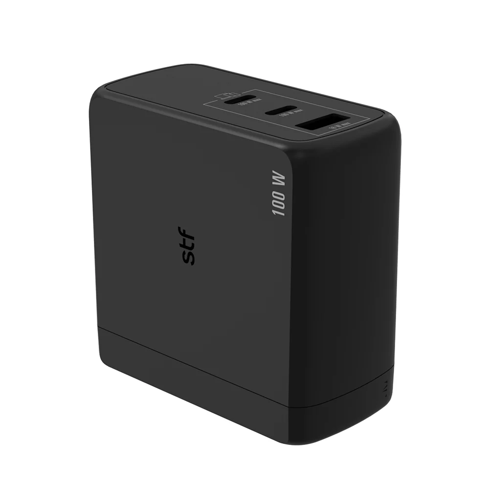 Cargador Pared STF GaN 100W 3 Puertos Tipo C Dual + USB Carga Ultra Rápida - Image 7