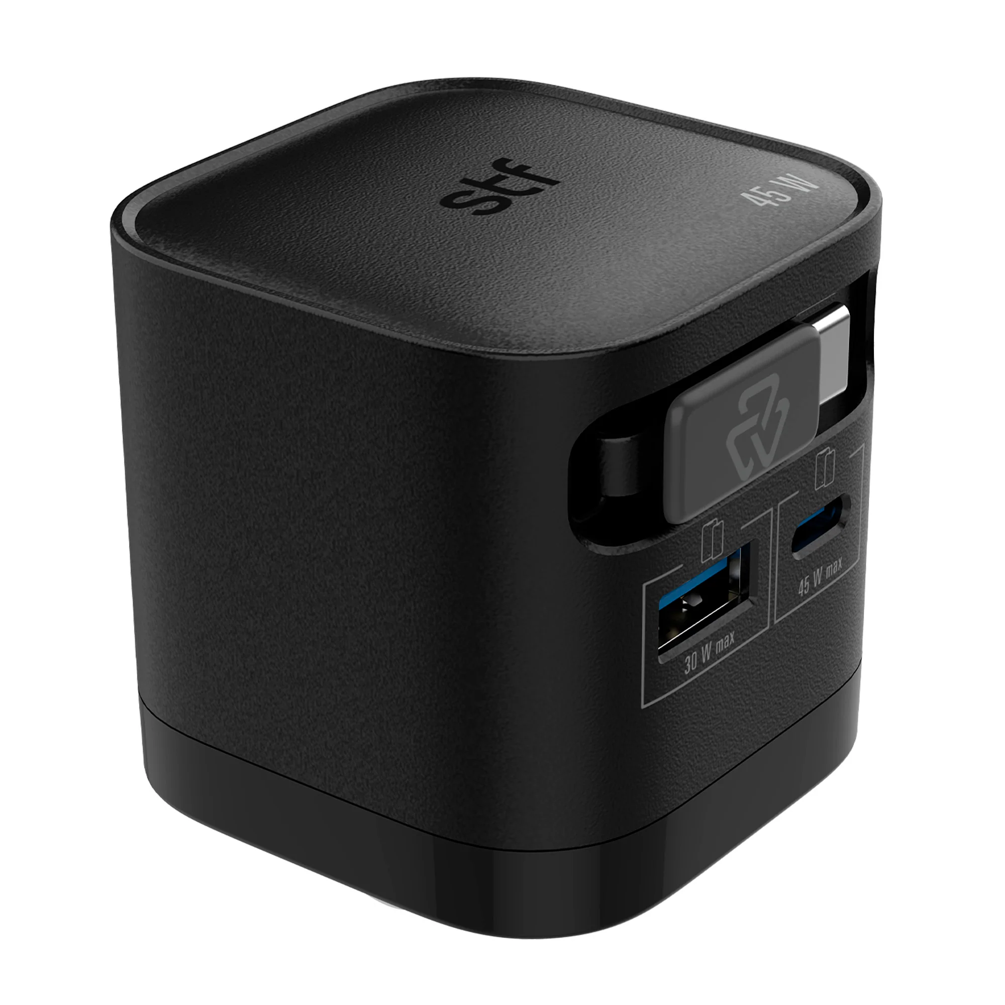 Cargador rápido Retráctil STF 45W, Tecnología GaN, Cable Tipo C - Image 5