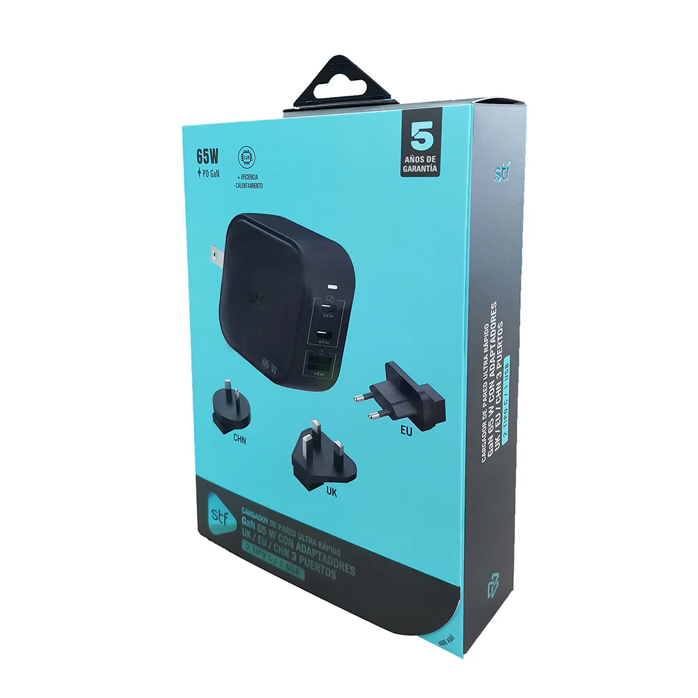 Combo STF Cargador GaN Internacional + Cable 4 en 1, 65W All in One Viaje - Image 17