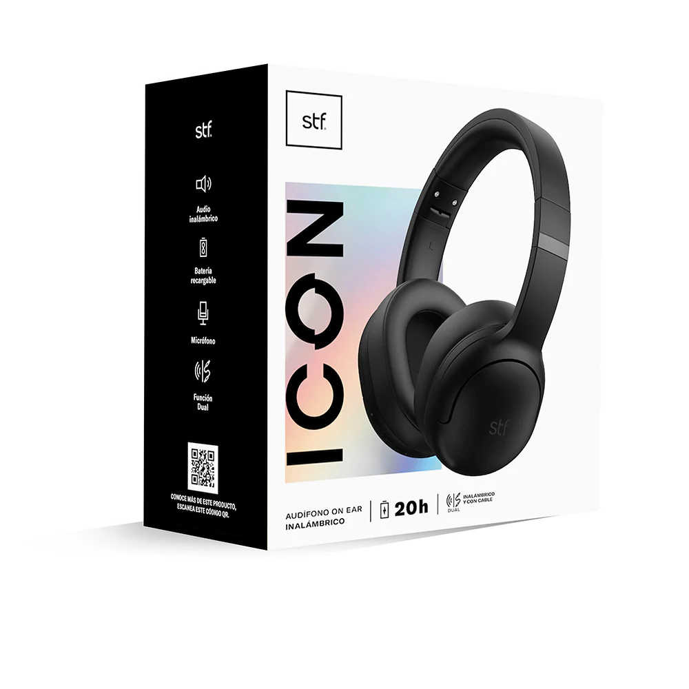 Audifonos Inalambricos On Ear Icon STF 25hrs Uso Negro - Image 10