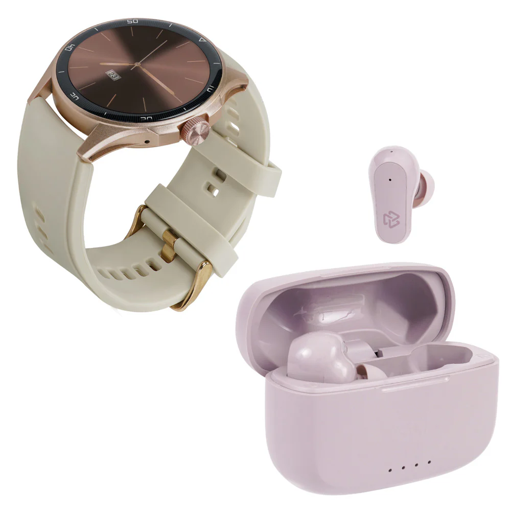 Combo STF Smartwatch Reloj Kronos Oblivion + Audífonos TWS One Plus Rosa - Image 4