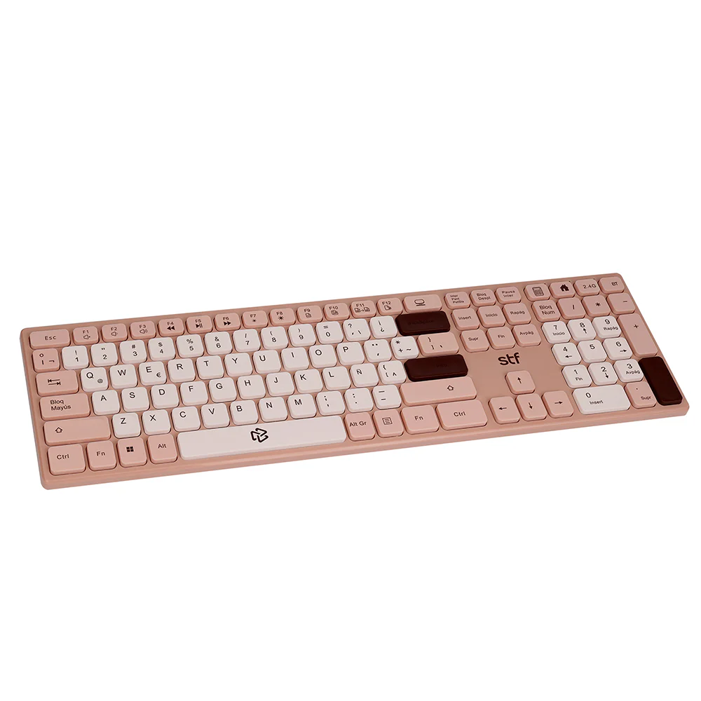Kit VIVA STF Teclado inalámbrico + Reposa muñecas Para computadora rosa - Image 4