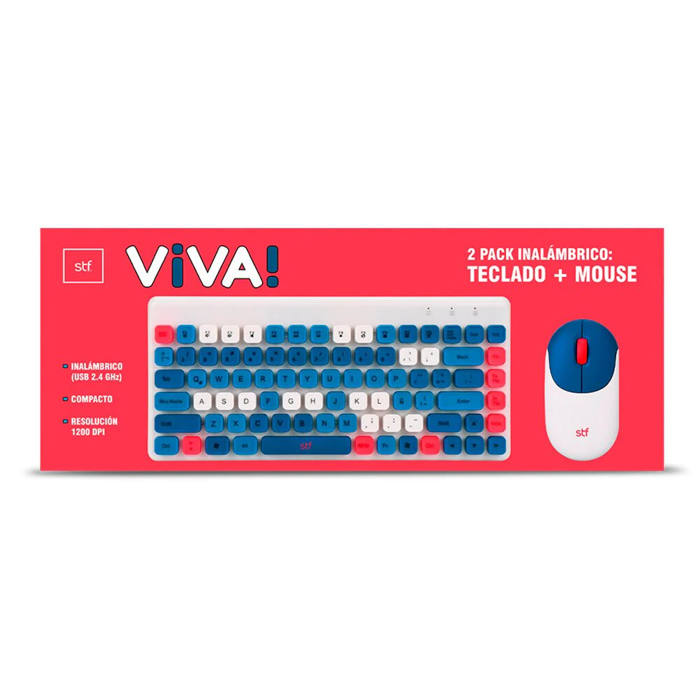 Kit VIVA STF Mouse inalámbrico para computadora June Azul - Image 9