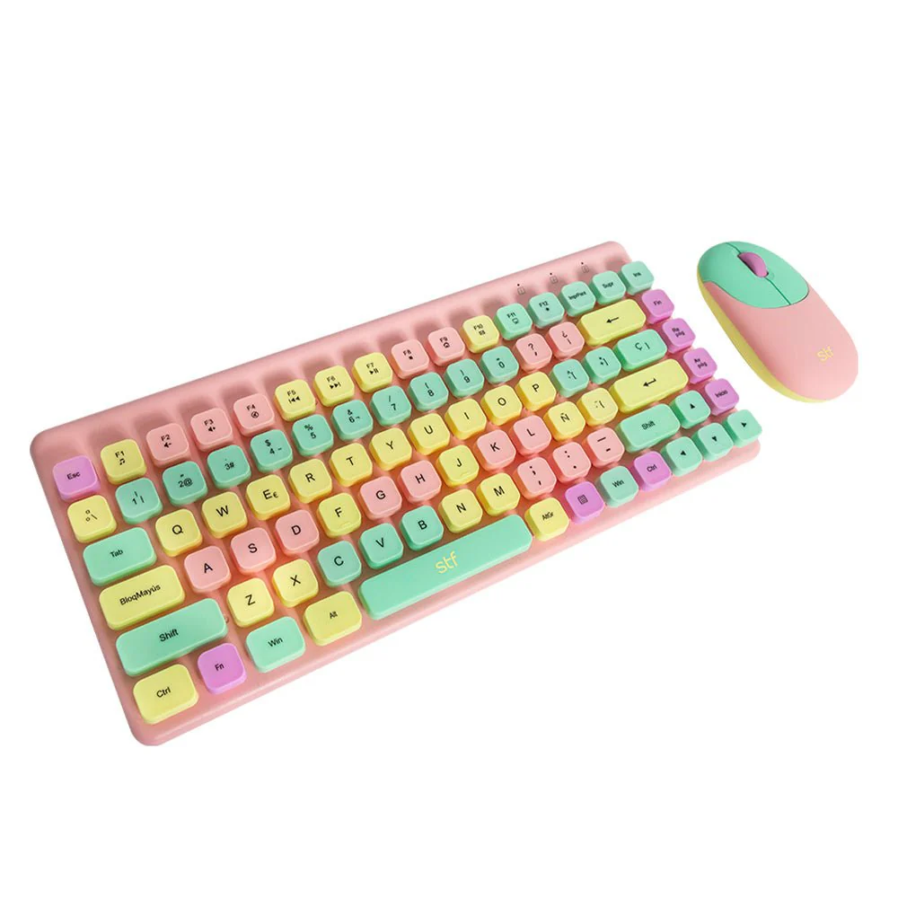 Kit VIVA STF Teclado + Mouse inalámbrico para computadora Sweet Rosa