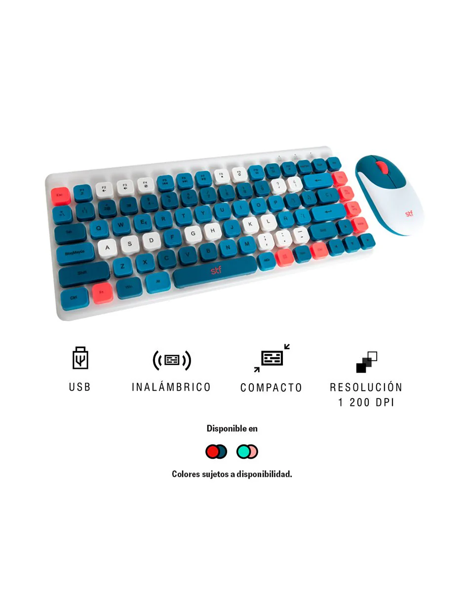 Kit VIVA STF Teclado + Mouse inalámbrico para computadora Sweet Rosa - Image 5