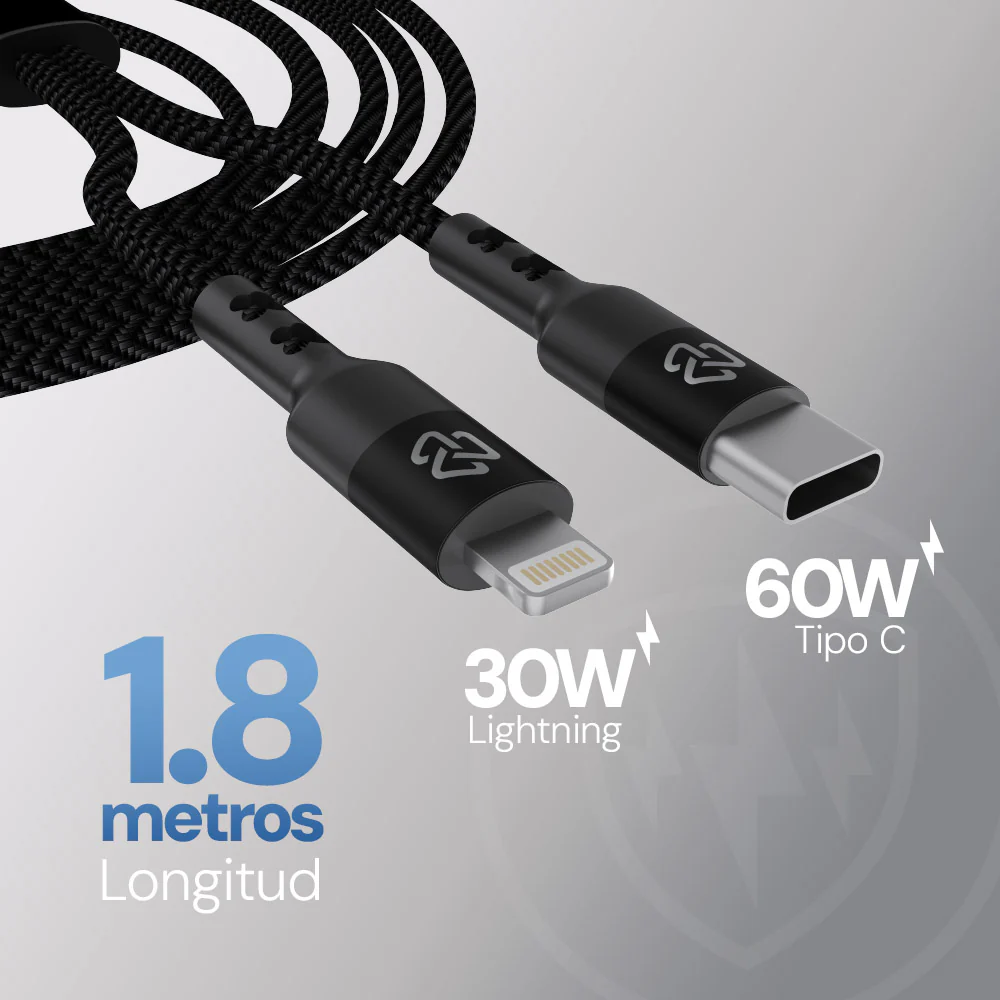 2 Pack Cargador STF GaN 30W + Cable Tipo C/Lightning Carga Rápida PD - Image 6