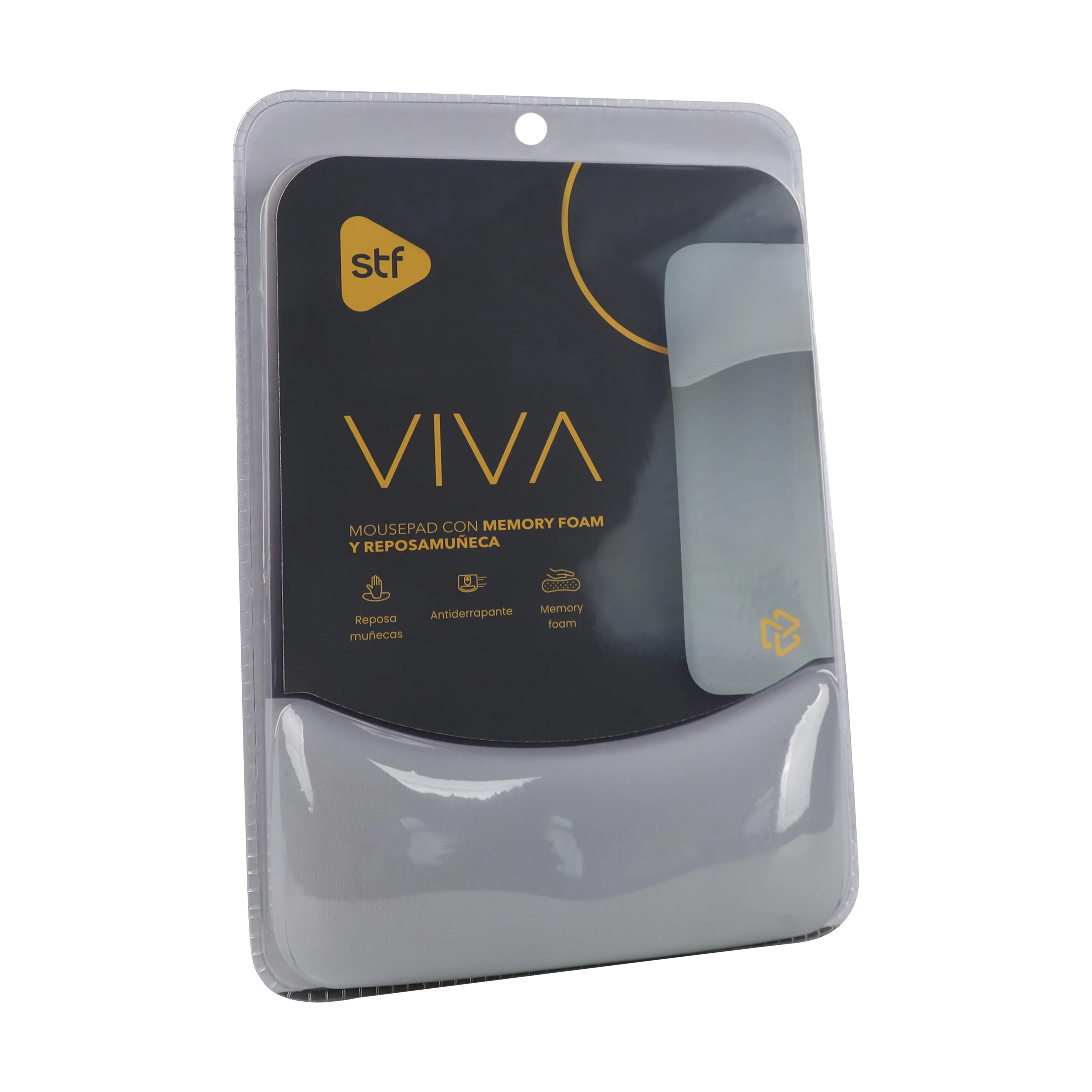 Mousepad Reposamuñecas STF VIVA Antiderrapante, gris - Image 2